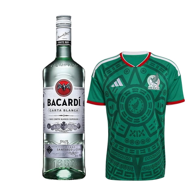Ron Bacardi Carta Blanca 980 ml + Jersey Verde M