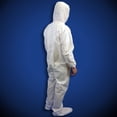 thumbnail image 2 of KeyGuard® Microporous Disposable Coveralls, with Hood & Boots, Elastic Wrists, White, 4XL, 25/case, 2 of 2