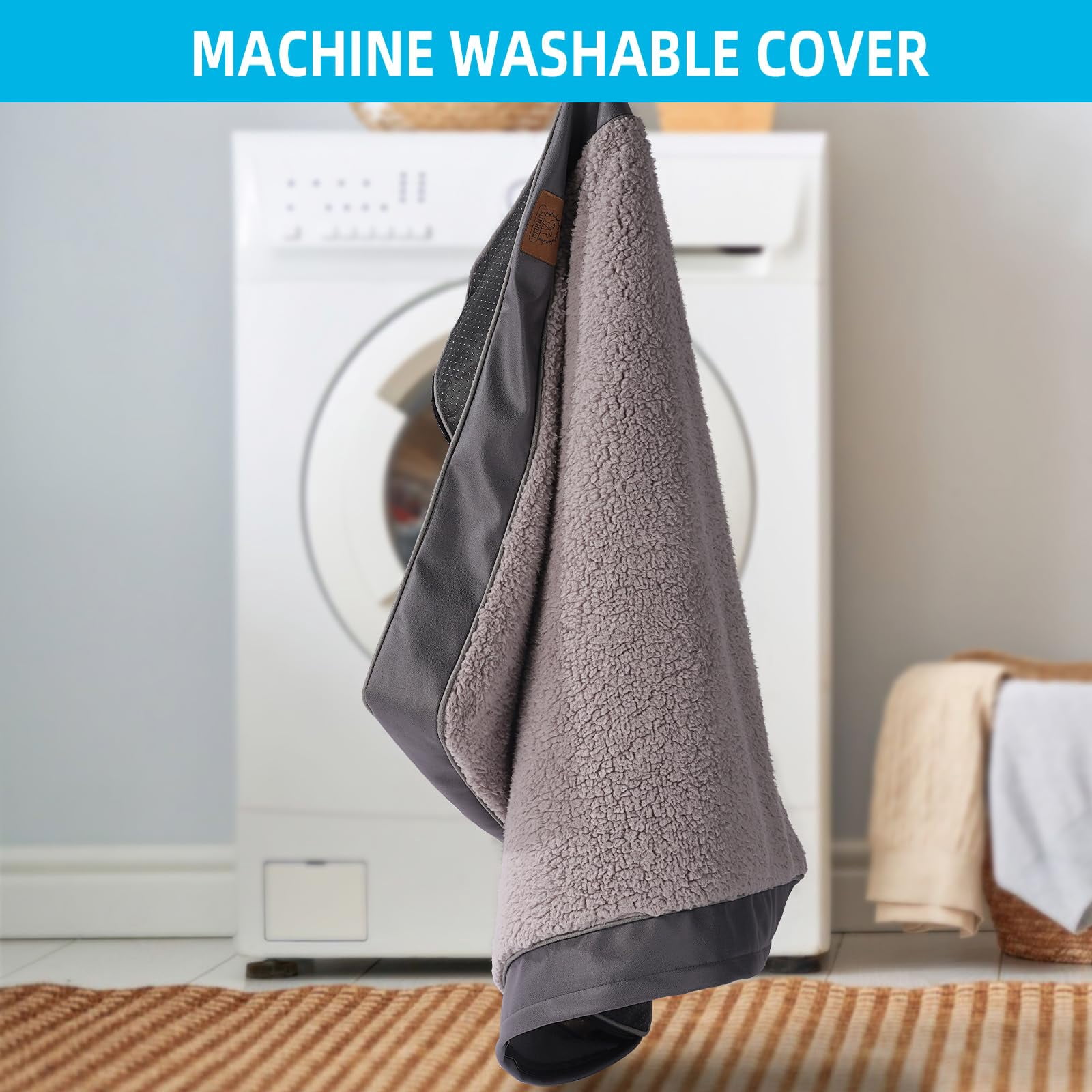 Dog Bed For Medium Dogs  Waterproof Deluxe Plush Crate With Removable Washable Cover & Anti-slip Bottom Egg Foam Pet Mat Grey (30.0" L X 20.0" W 3.0" Th)