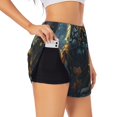 thumbnail image 3 of Running Shorts for Women, Forest Meditating Tiger Workout Athletic Shorts with Pockets, Lounge Yoga Shorts Women, 3 of 7
