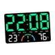 thumbnail image 4 of Reloj de pared digital, medidor de temperatura con pantalla grande, despertador para sala de estudio Verde, 4 of 9