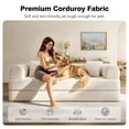thumbnail image 6 of VKHCU 79" Convertible Sofa Bed, 5-in-1 Sleeper Sofa, Boneless Couch with Fixed-Shape Frame, Corduroy Folding Floor Sofa for Living Rooms,Bedroom, Apartment, No Assembly Required, White, 6 of 9