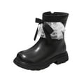thumbnail image 2 of Bnwani Boots for Girls Mid-Calf Ankle Fleece Lined Velvet Lace Bow Boots 3-11 Years, 2 of 8
