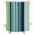 thumbnail image 2 of Teal Yellow Stripes Shower Curtain for Bathroom Decor, Lines Art Waterproof Fabric Shower Curtain, 72"x84" Set with 12 Hooks, 2 of 9