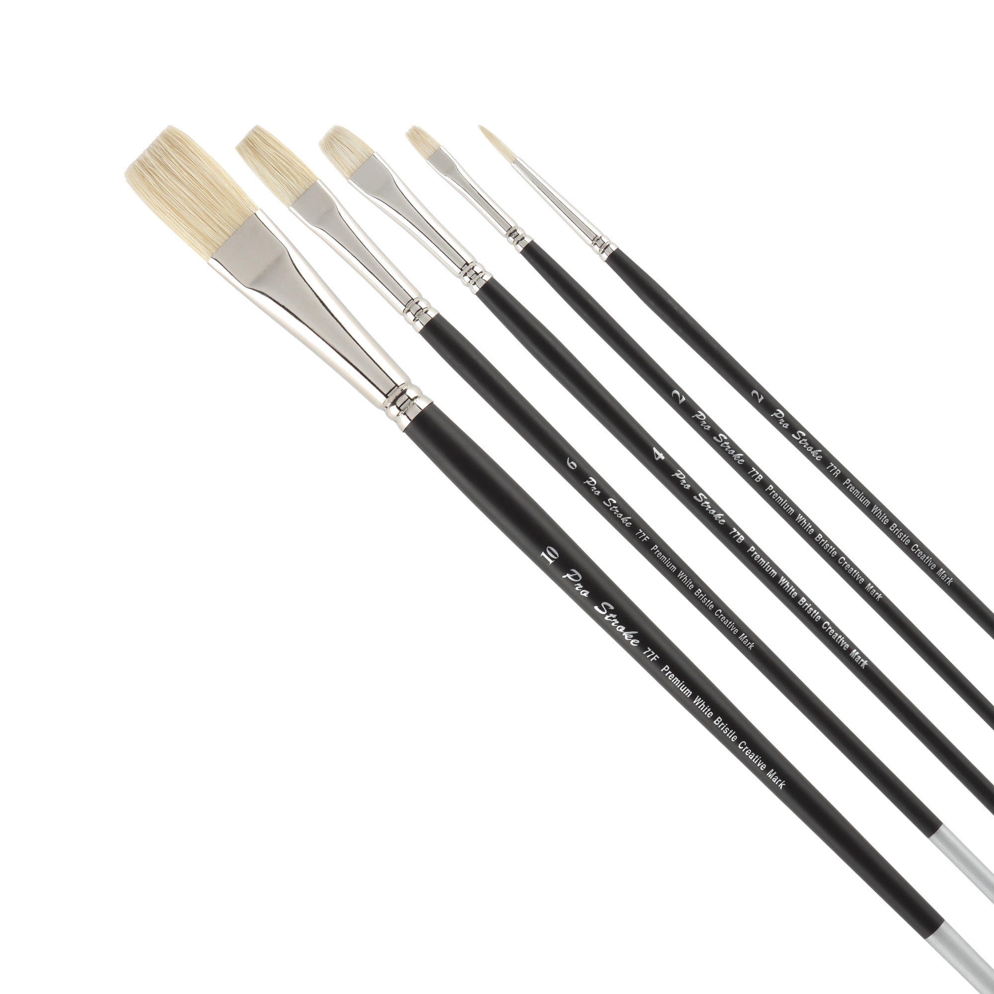 Creative Mark Bulk Paint Brushes- 180 Count Oil Brushes for Painting Workshops- Assorted Pro Stroke Premium White Chungking Bristle- Round, Bright, Flat and Filbert- Hand Tied Chungking Hog Bristle