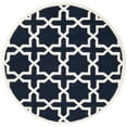 thumbnail image 2 of SAFAVIEH Chatham Giovanni Geometric Wool Area Rug, Dark Blue/Ivory, 4' x 4' Round, 2 of 10