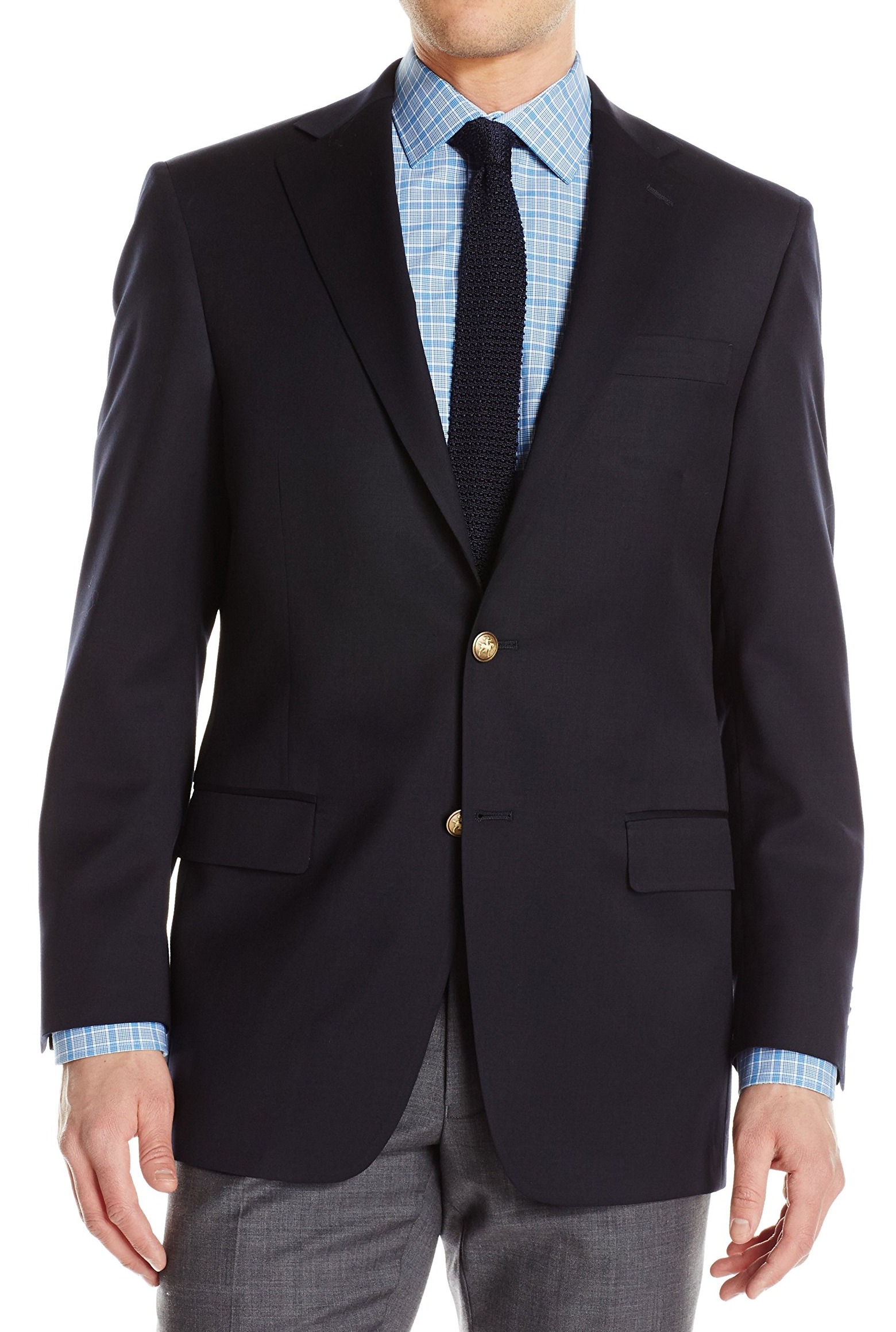 Von Maur Von Maur NEW Black Men's Size 40 Regular Two Button Wool