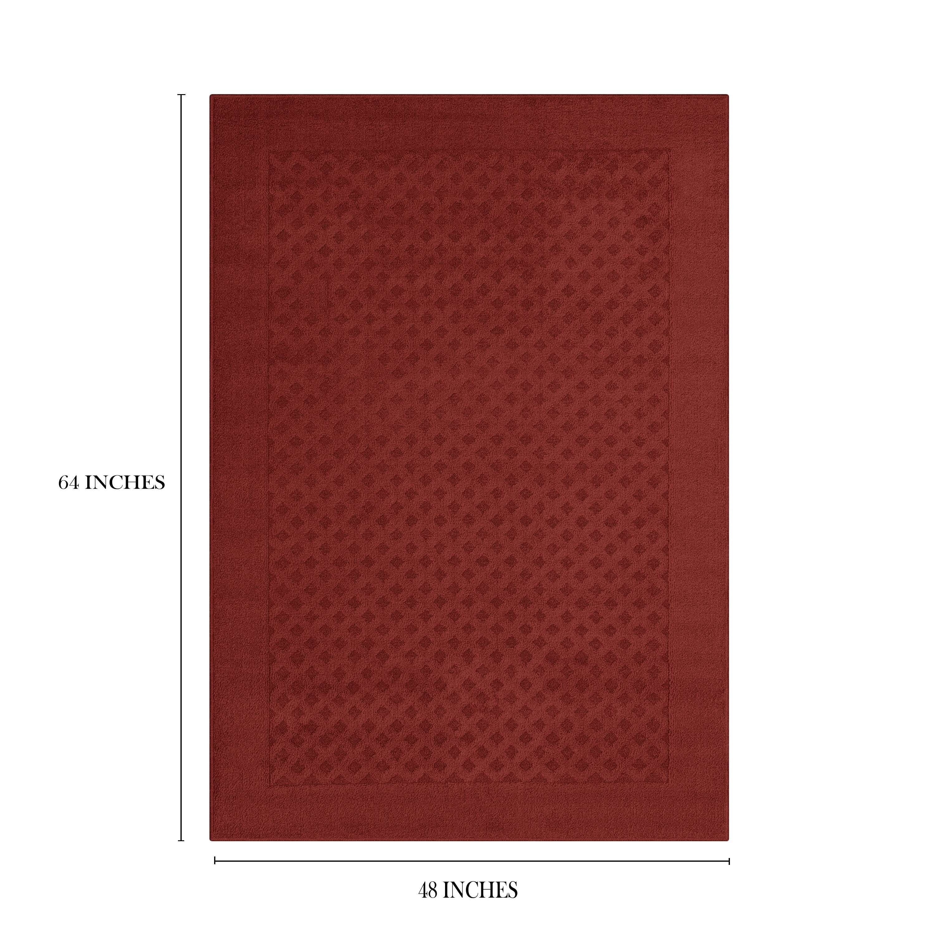 Mainstays Dylan Solid Diamond Olefin Red Indoor Area Rug, 4' x 5'4"