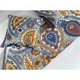 thumbnail image 2 of Paisley Bed Runner Set, Floral Design Traditional Drop Look Motifs with Dots and Delicate Blooms, Decorative Bedding Scarf & 2 Pillow Shams for Hotels Homes, King, Marigold Rust Blue, by Ambesonne, 2 of 3
