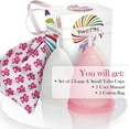 thumbnail image 3 of Talisi Menstrual Cups Set of 2 Period Cup Reusable Small Large Sizes Silicone Soft Cups Regular and Heavy Flow Feminine Hygiene Products Tampon and Pad Alternative Protection Copa Menstrual Organic, 3 of 9
