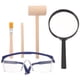 thumbnail image 1 of ColoMX 1 juego de excavación de dinosaurios para niños, mini martillo de madera, cincel, cepillo y raspador, kits de ciencia STEM para excavación de gemas y fósiles, aprendizaje STEM., 1 of 8