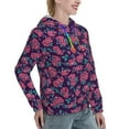 thumbnail image 6 of Lsque Rose Flowers Pattern Casual Women's Hoodie,Hooded Sweatshirt with Kangaroo Pocket,Pullover Hoodie with Eye-catching Drawstrings-Small, 6 of 7