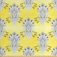 thumbnail image 1 of Ethnic Sofa Upholstery Fabric by the Yard, Oriental Flowers Motif on Watercolor Backdrop Abstract Floral Ornaments, Decorative Fabric for DIY and Home Accents, Pastel Yellow Dark Grey by Ambesonne, 1 of 4