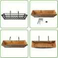 thumbnail image 7 of 24 Inch 2 Pack Window Boxes With Coco Liners, Garden Trough Black Metal Hanging Window Basket Planter, 7 of 7