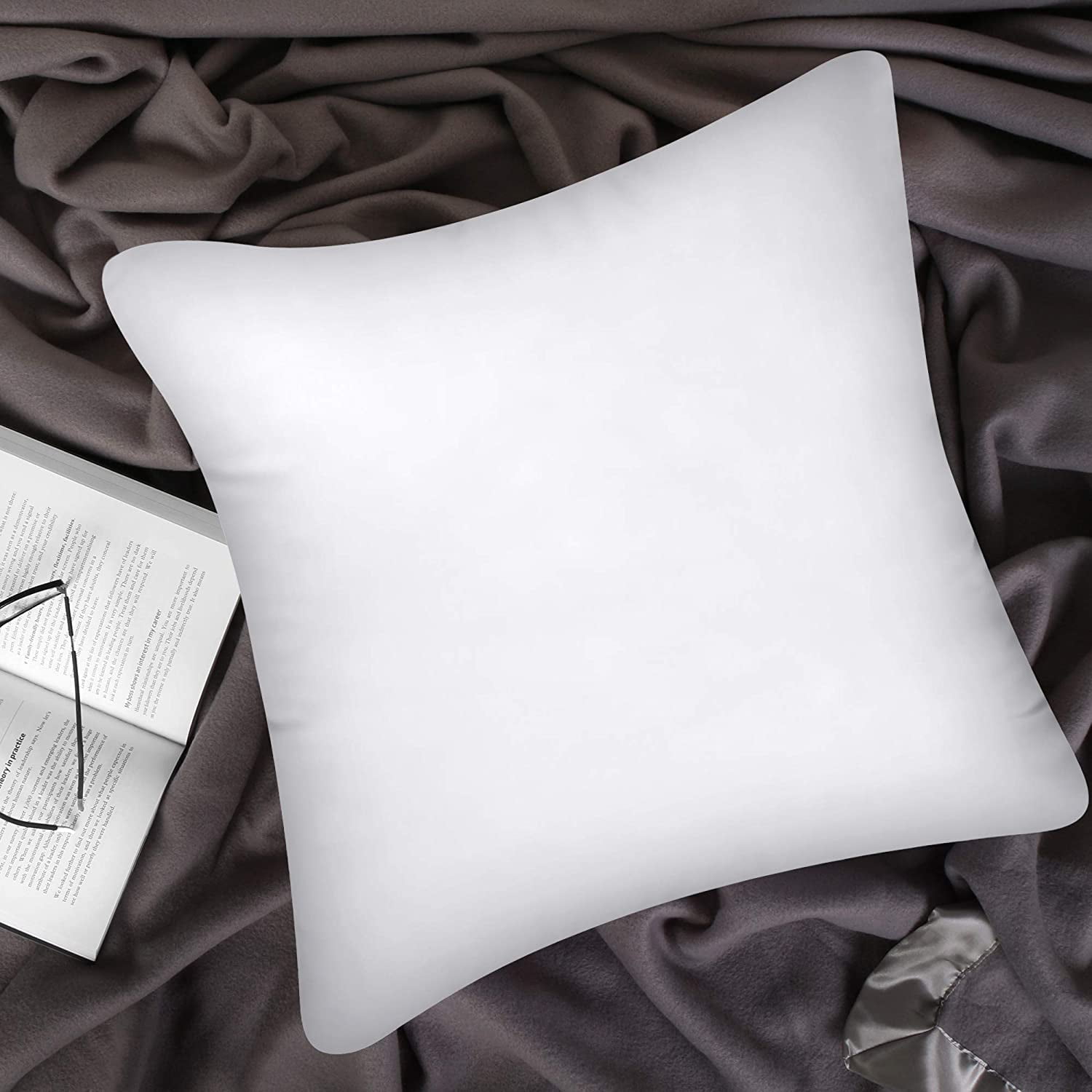 FAPO Throw Pillow Inserts (2-Pack, White), 18x18 Square Interior