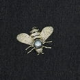 thumbnail image 5 of Honey Bee Brooches Crystal Insect Themed Bee Brooch Animal Fashion Shell Pearl Brooch Pin Gold Tone, 5 of 14