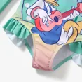 thumbnail image 6 of Disney Toddler Girls Swimsuit Daisy Duck Rash Guard Graphic Bathing Suits Green Kids 9-10T, 6 of 7