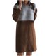 thumbnail image 1 of Moda mujer verano Casual suelta manga completa cuello redondo sólido empalme vestido de retazos Fridja nbo3119, 1 of 5