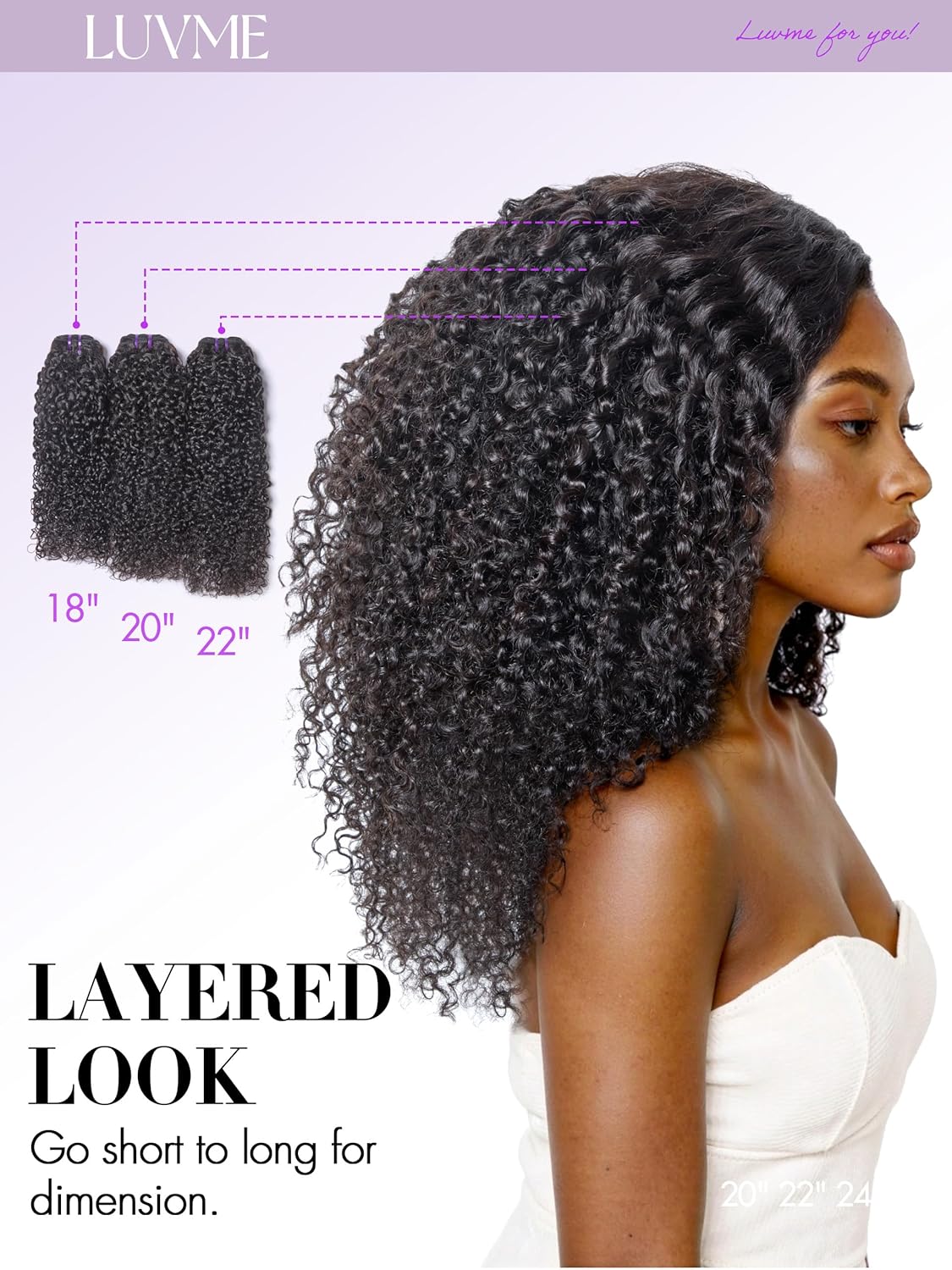 LUVME Real Human Hair Bundles 10 10 10 inch Messy Burmese Curly 100% Unprocessed Brazilian Virgin Quick Weave Extensions Natural Black