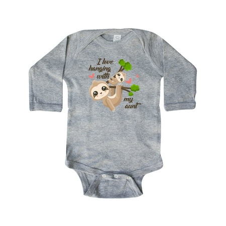

Inktastic Hanging With My Aunt Gift Baby Boy or Baby Girl Long Sleeve Bodysuit