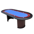 thumbnail image 1 of IDS POKER Texas Hold'em Poker Table For 96 x 43 Inch Oval 10 Players Blue High Speed Racetrack, 1 of 7