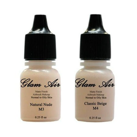 Glam Air Airbrush Water-based Foundation in Set of Two (2) Assorted Light Matte Shades M3-M4