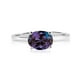 thumbnail image 1 of JeenMata Anillo de Compromiso Solitario de 1,25 Quilates con Alejandrita de Corte Ovalado (Piedra Natal de Junio) en Oro Blanco de 18 K sobre Plata, 1 of 6