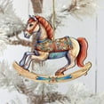 thumbnail image 6 of Designocracy 8100196-3 5 x 5.5 x 0.25 in. Rocking Horse Wooden Christmas Decor Ornaments, 6 of 7