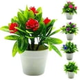 thumbnail image 2 of HEVIRGO Artificial Flowers for Decoration 1 Set Artificial Plant Pot Curling Rose Flower Table Centerpieces Plastic Decorative Simulation Bonsai for Living Room,Purple Orchid, 2 of 8