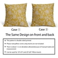 thumbnail image 5 of Yellow Floral Pillow Covers 16x16 Set of 2 Brown Cream Vintage Flower Block Print Pattern Decorative Throw Pillowcases Outdoor Rustic Farmhouse Square Cushion Cases Decor for Home Couch Sofa Bed, 5 of 7