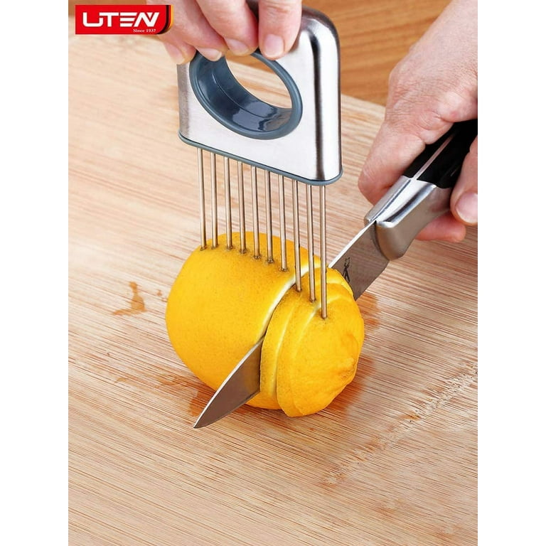 JAYVAR Onion Holder for Slicing, Lemon Slicer Onion Cutter for Slicing,  Vegetable Cutter for Potato and Tomato, Avocados, Eggs, Food Slicer  Assistant