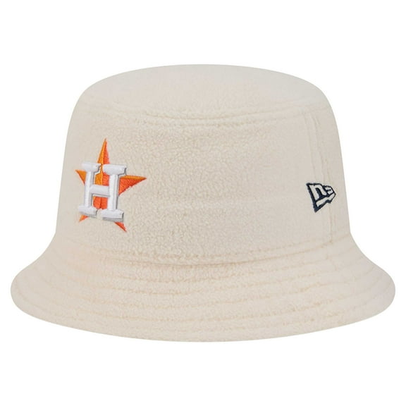 Women's New Era White Houston Astros Chrome Cozy Bucket Hat