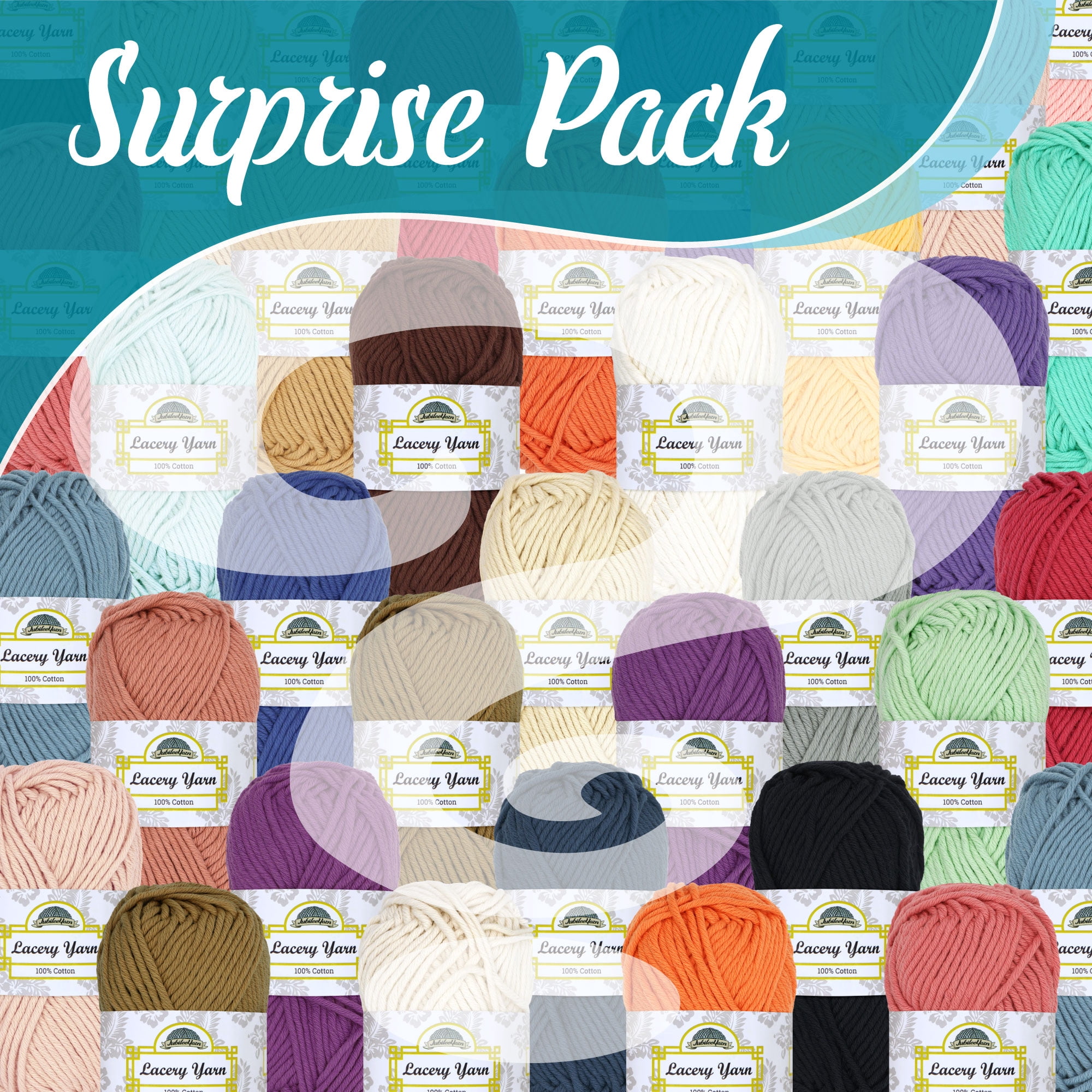 JubileeYarn Lacery Yarn - Bulky Weight Cotton - 100g/Skein - Variety Pack - 4 Skeins