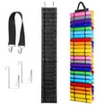 thumbnail image 2 of Vinyl Roll Holder with 48 Compartments Large Capacity Vinyl Storage Organizer Oxford Weatherproof Wall Mounted Hanging Craft Vinyl Storage Rack Clear Window Clearance, 2 of 8