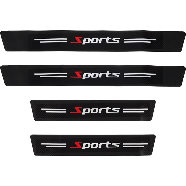 4 protectores universales para umbral de puerta de coche, tiras antirayaduras de fibra de carbono, accesorios para la mayoría de vehículos