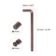 thumbnail image 2 of Uxcell Ball End Hex Key Wrench 14mm S2 Steel L-Shape Extra Long Arm Hexagon Metric Wrenches Repairing Tool, Red, 2 of 8