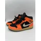 thumbnail image 1 of Ni - ke Ni - ke Mens Orange Black Air Jordan 1 Mid Black Cone Sneakers Size 10.5, 1 of 5
