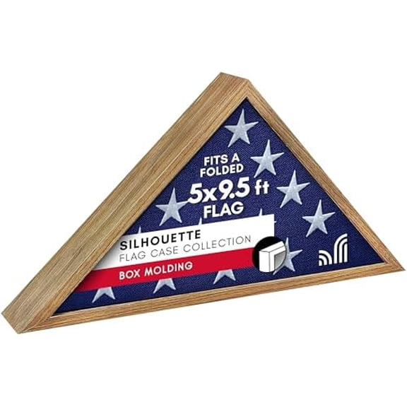 Large Flag Display Case - Fits Folded 5x9.5' Burial Flags - Silhouette Collection - Display Box for Wall or Tabletop - Barn Wood