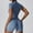 Blue, variant on Women's Solid Color Summer Zippered Short Sleeve Yoga Jumpsuit Dance Fitness Tight Workout Rompers And Jumpsuits plus Pearl Back Jumpsuit Drawstring Romper Womens Long Rompers Painter Overalls for