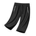thumbnail image 6 of Wutalume Women's Casual Cotton Linen Drawstring Elastic Waist Straight Leg Capri Pants with Pockets Summer Beach,Black 2XL, 6 of 7