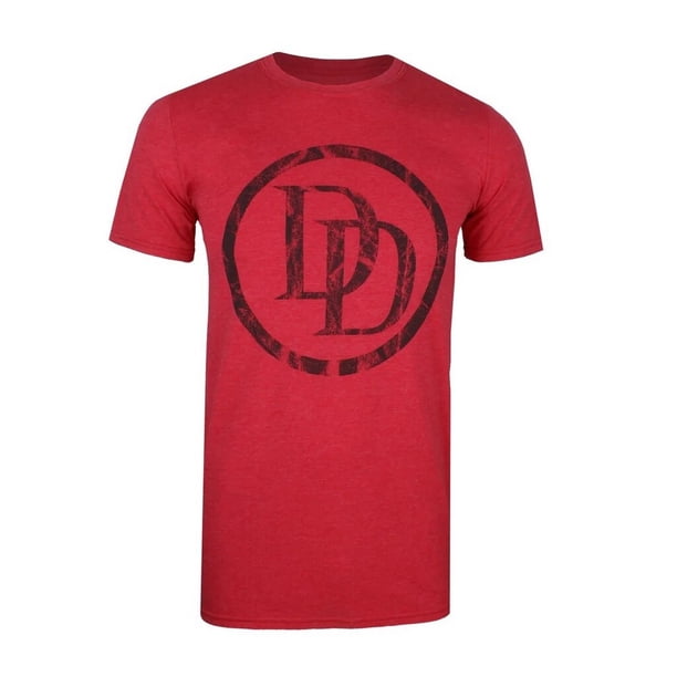Daredevil - Camiseta Logotipo de Jaspeado para Hombre (Rojo)