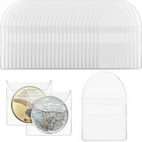 NOGIS 50Pcs Single Pocket Coin Turn-overs, 2 Inch Individual Clear Coin Turn-overs Small Coin Holders Coin Pouch for Coins Jewelry & Small Items Storage (2.2 x 2 inch)