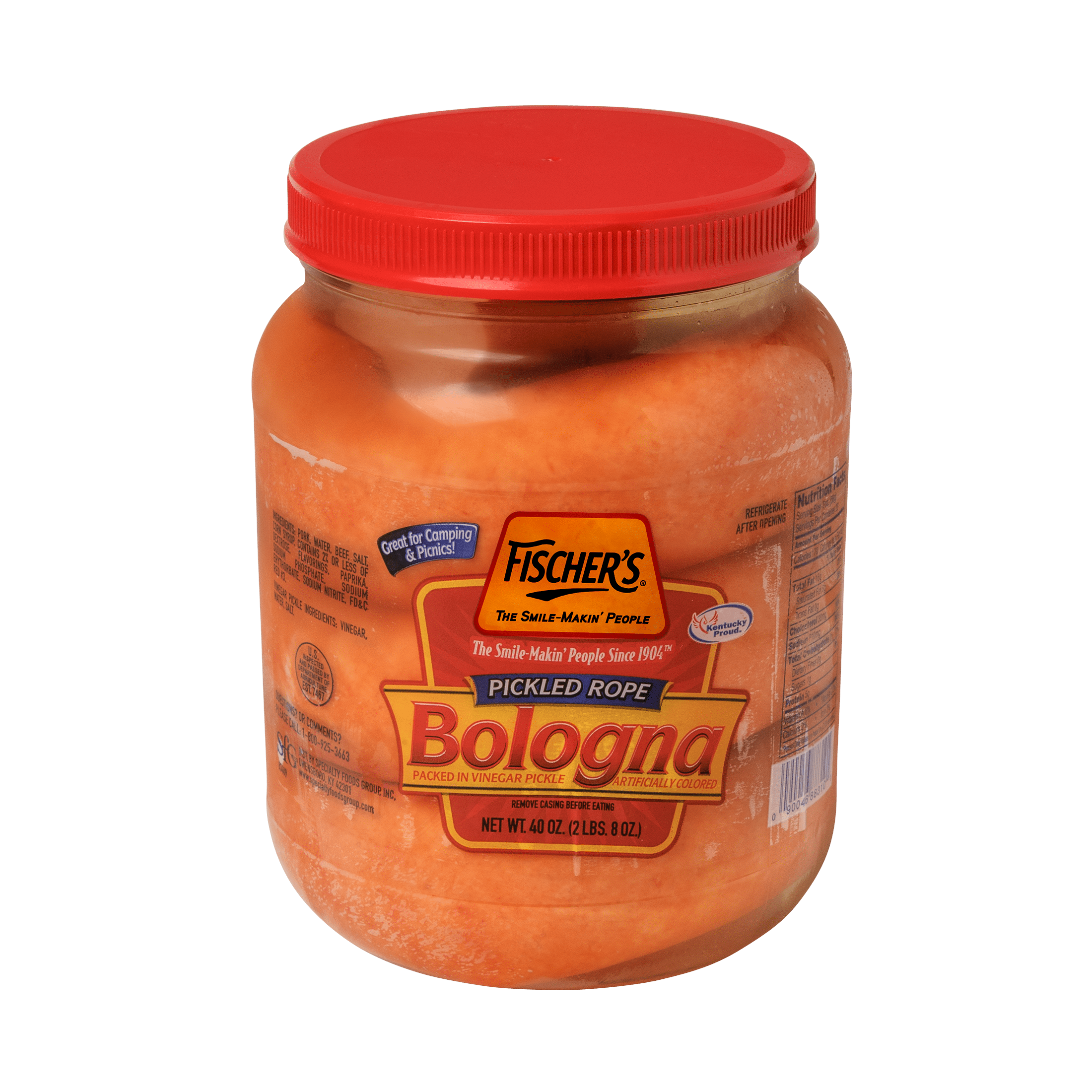 Fischer's Pickled Rope Bologna Packed in Vinegar Pickle, 40 oz.
