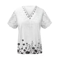 thumbnail image 2 of TaTaai Everyday Casual Floral Print V Neck Top, Women‘s Short Sleeve Pullover Blouse in Lightweight Loose Fit for Spring Season, Weekend & Relaxed Outings Gift, 2 of 5
