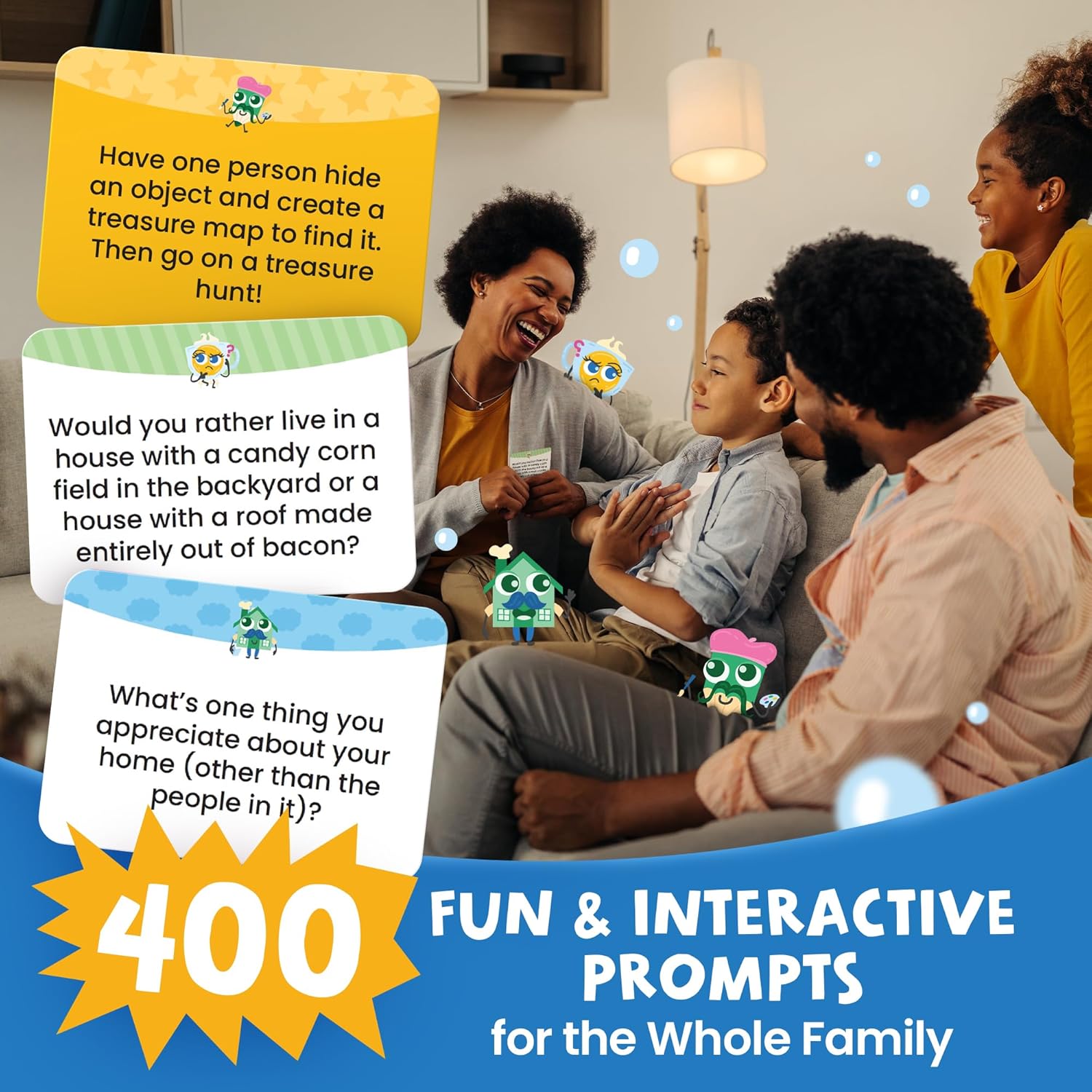 400 Silly, Interactive Conversation Cards for Kids Ages 6-11 – Connect with Activities and Questions – 2.5" x 1.75"