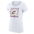 thumbnail image 2 of Women's G-III 4Her by Carl Banks White Cleveland Cavaliers Super-Slim Fit Lightweight Team Name Collage Graphic T-Shirt, 2 of 3