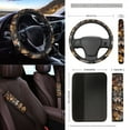 thumbnail image 3 of Renewold Wolf Camo Hunting Forest 12 Pack Front Car Seat Cover Set, with Steering Wheel Cover Seat Belt Covers Armrest Mat Trash Bag Air Vent Storage Bag Rear View Mirror Cover Coasters Key Chain, 3 of 7