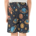 thumbnail image 3 of Cartoon Rockets and Stars Athletic Shorts Breathable with Comfort Fit Drawstring Casual Sweatshorts Small, 3 of 9