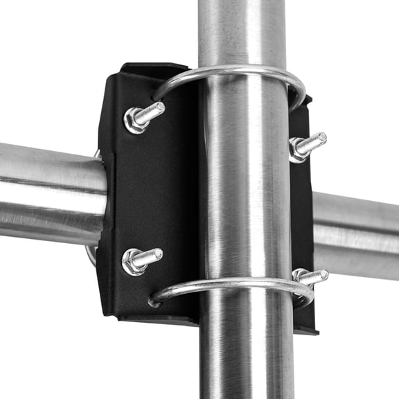 VANROUG Antenna Mast Cross-Over Bracket Kit, Antenna Pole Mounting Hardware with U Bolts, Heavy Duty Right-Angle Plate & Mounting Hardware for TV Antenna, Antenna Double Pipe Mounting