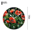 thumbnail image 2 of 14 Inch Wall Clock Battery Operated Silent Clock Decorative for Office, Kitchen, Outdoor, Living Room，Flower Grass Flowers Butterfly Floral Arrangement Summer Picture, 2 of 4